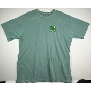 Vintage Texas 4-H Outdoors T-Shirt - Size XL - Green Clover Fishing Design